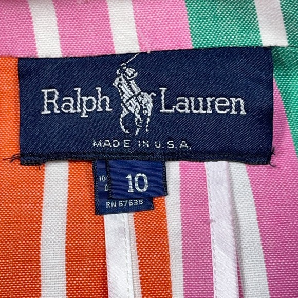 Vintage Ralph Lauren Jacket Women 10 Blazer Sport Coat 80s 90s Multi Rainbow Fun - Picture 3 of 15